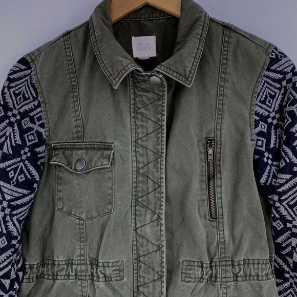 Womens Sun & Shadow Size Small Military tribal Jacket EUC Zipper 0723 - Picture 5 of 7